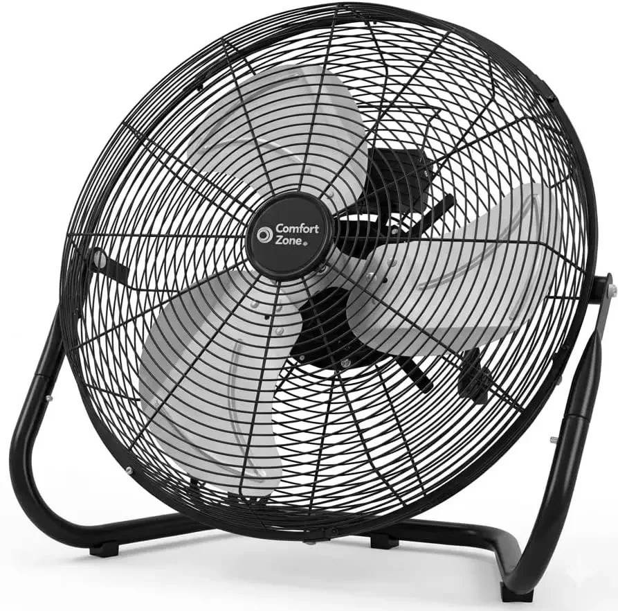 

18-Inch High-Velocity Industrial Floor Fan, Heavy-Duty 3-Speed with Adjustable Tilt & Handle for Garage, Workshop, Home