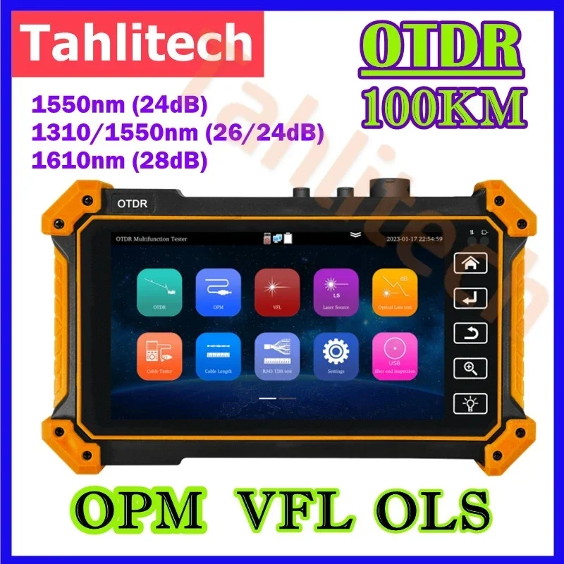 2025OTDR 1550nm 1610nm 24/26/28dB Active Fiber Live Tester Optic Reflector Optical Reflectometer Touch Screen OPM VFL iOLA