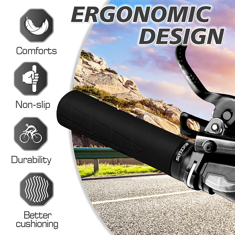 BUCKLOS Mtb Grips Lock on Bike Grips Comfortable Electric Scooter Handle Damping Folding Bicycle Handles Durable Mtb Cuffs