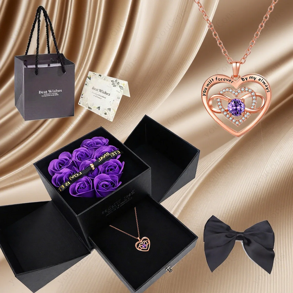 القلب عقد من حجر الياقوت قلادة مع صندوق القوس الوردي 2025 مجموعة مجوهرات جديدة لصديقة أمي عيد الميلاد عيد الحب هدية للذكرى السنوية