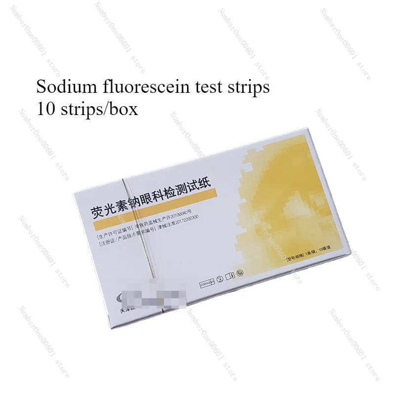 India Tear Detection striscia di carta da filtro striscia reattiva per rilevamento oftalmico di sodio fluoresceina strisce fluorescenti una scatola da 100