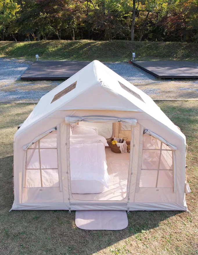 8m² Inflatable Outdoor Camping Tent – ​​Breathable, Rainproof, Sun-Protective Ridge Tent for Overnight Camping and Wilderness