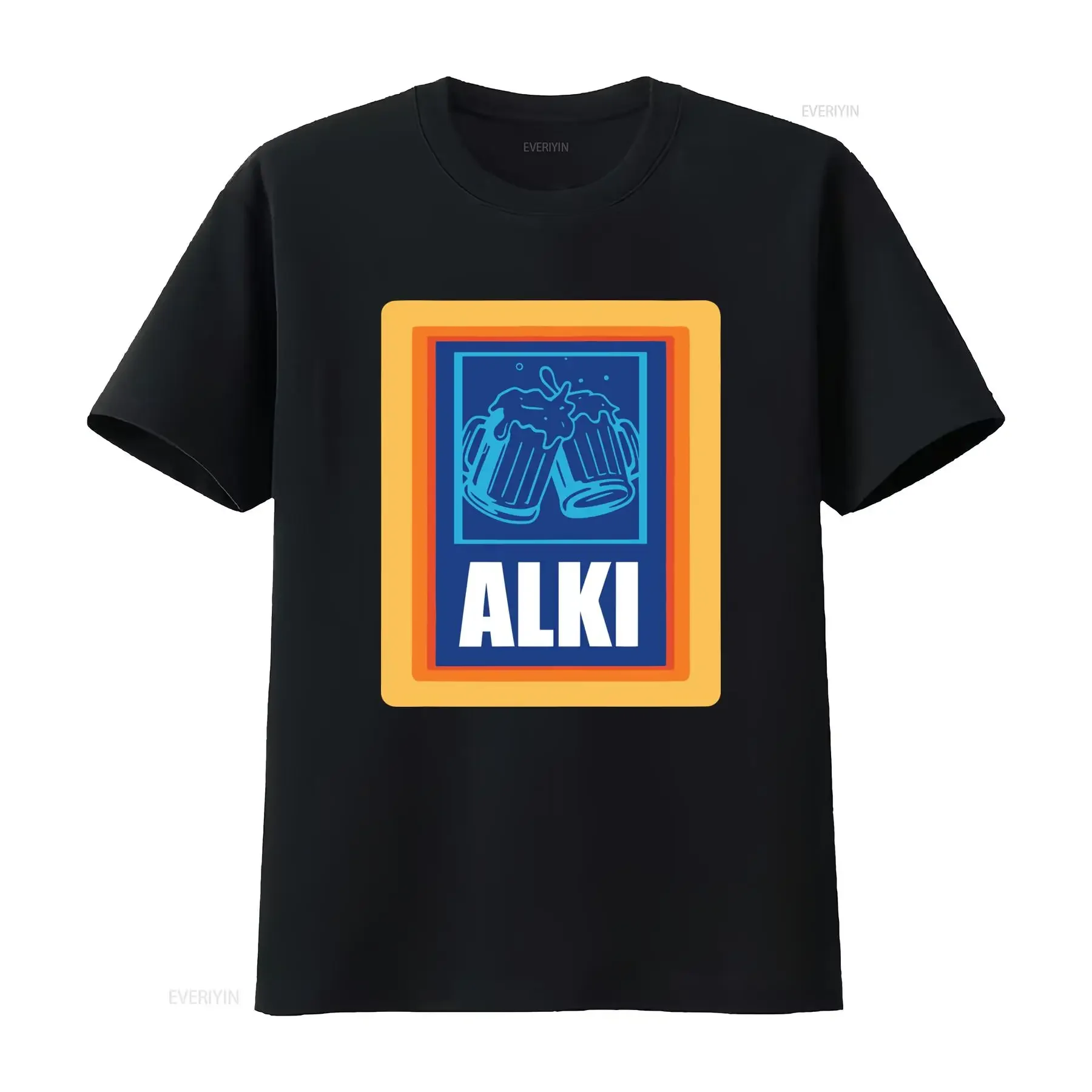 ALKI Neuheits-T-Shirt mit Drinker-Witz-Motiv für Vater und Papa mit Bierkrug-Aufdruck, Vintage-Stil, leicht modisch, Unisex, weich