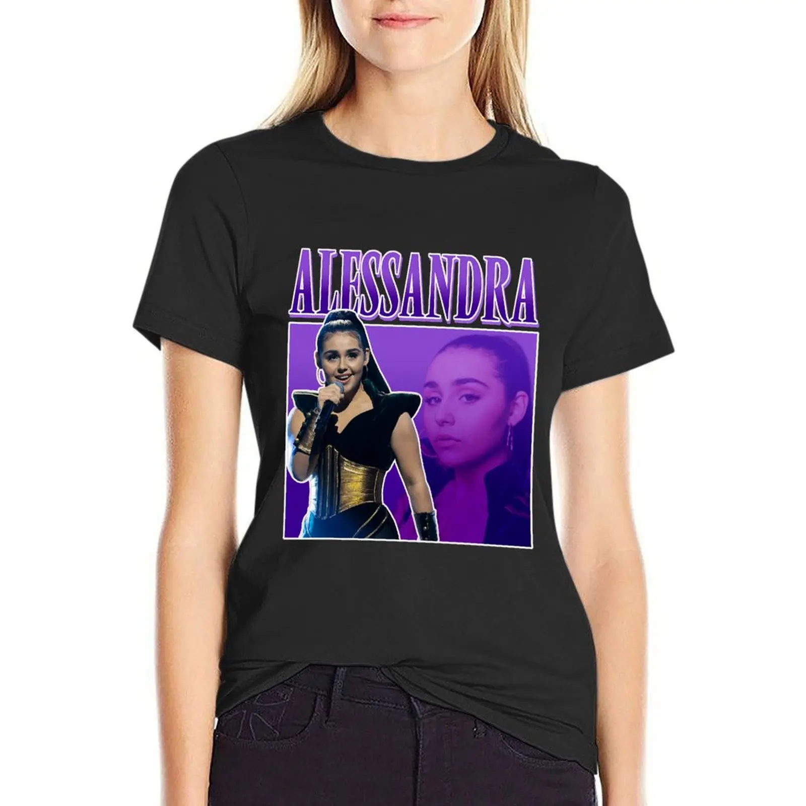 Alessandra Mele Queen Of Kings Norway Eurovision 2023 T-Shirt summer top plain customs tops for Women