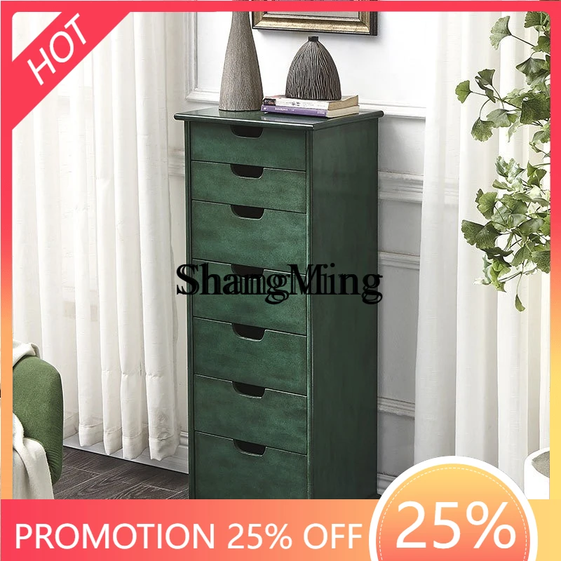 

SM household solid wood seven-chest cabinet, simple bedroom, living room storage multi-pump locker