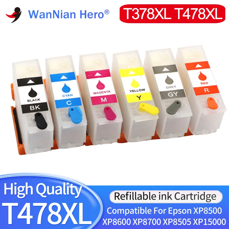 Europe T378XL T478XL T378 T478 Refillable Ink Cartridge With Chip For Epson XP-15000 XP-8600 XP-8500 XP-8505 8700 8605 Printer