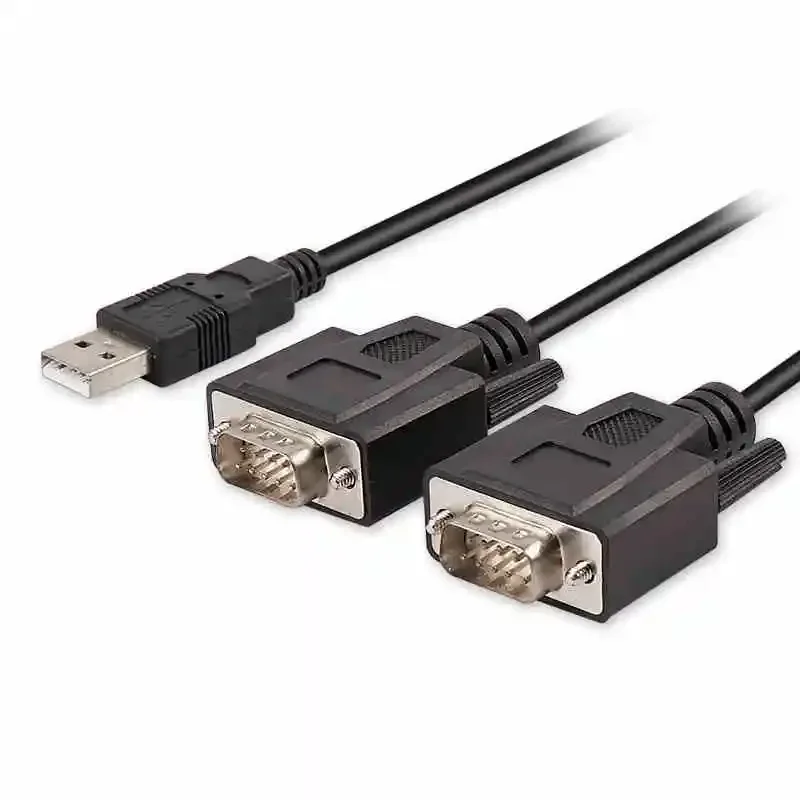 Usb 2.0 TO Dual com FTDI CHIP 2 Port USB to Serial RS232 DB9 Adapter Cable Win10