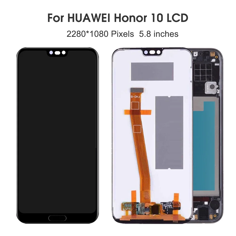 5.84\'\'For HUAWEI Honor 10 For Honor10 COL-AL10 With Fingerprint LCD Display Touch Screen Digitizer Assembly Replacement