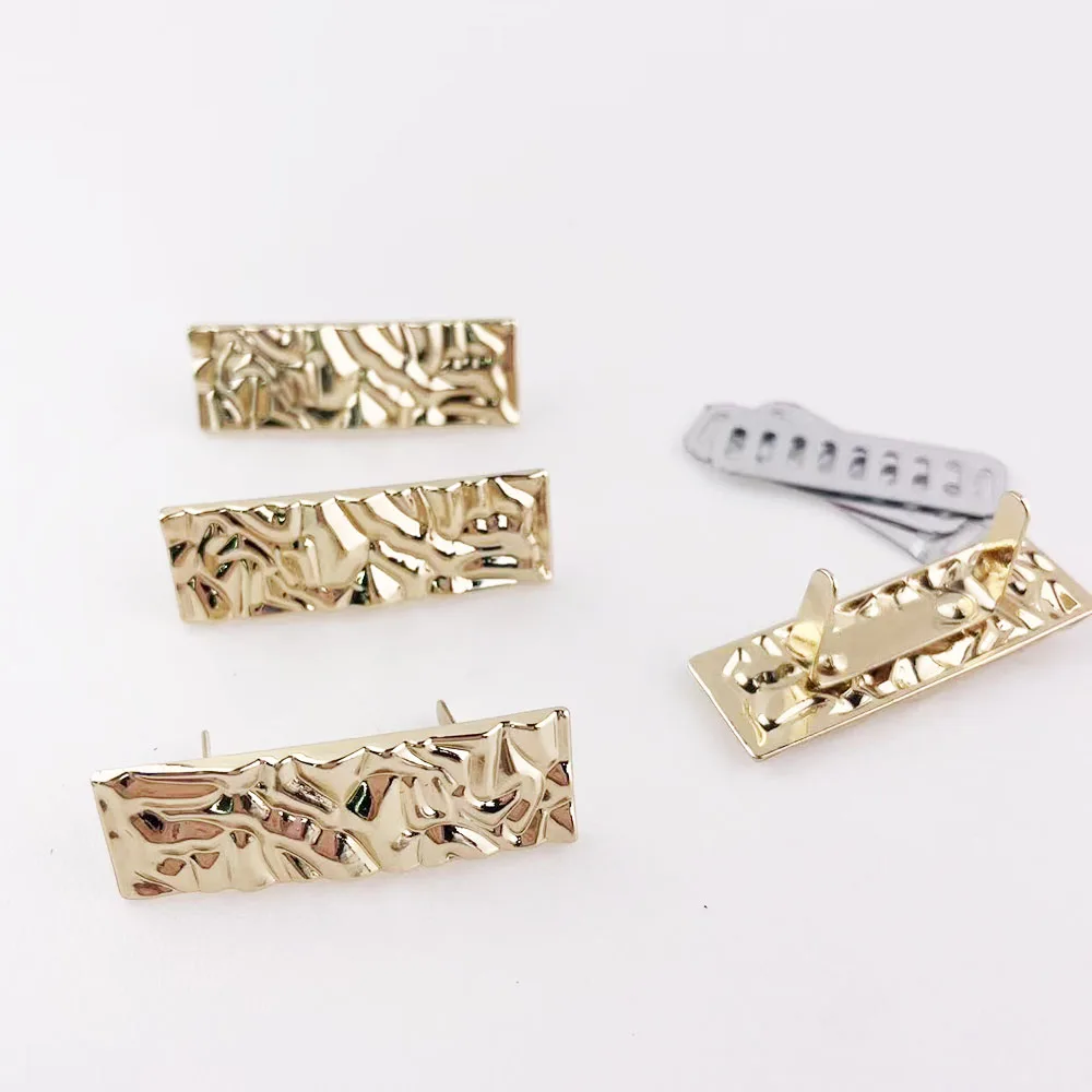 10pcs Bag Rock Grain Stone Pattern Decorate Buckles 45x15mm Handbag Deco Feet Button Sweater/Shoe DIY Blank Hardware Accessories