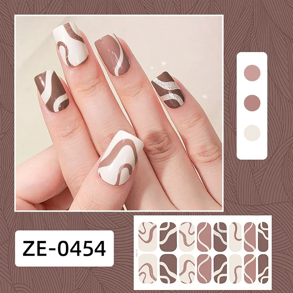 4sets 16 Strips Semi Cured Gel Nail Stickers Gradient Colors French Nail Art Gel Full Nail Wraps Gel Nail Polish Strips