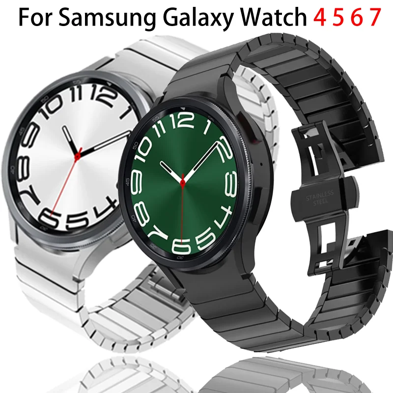 

Металлический браслет-ремешок для Samsung Galaxy Watch 6 4 Classic 47 мм 43 мм 46 мм 42 мм, без зазоров, для Galaxy Watch 7 6 5 4 40/44 мм