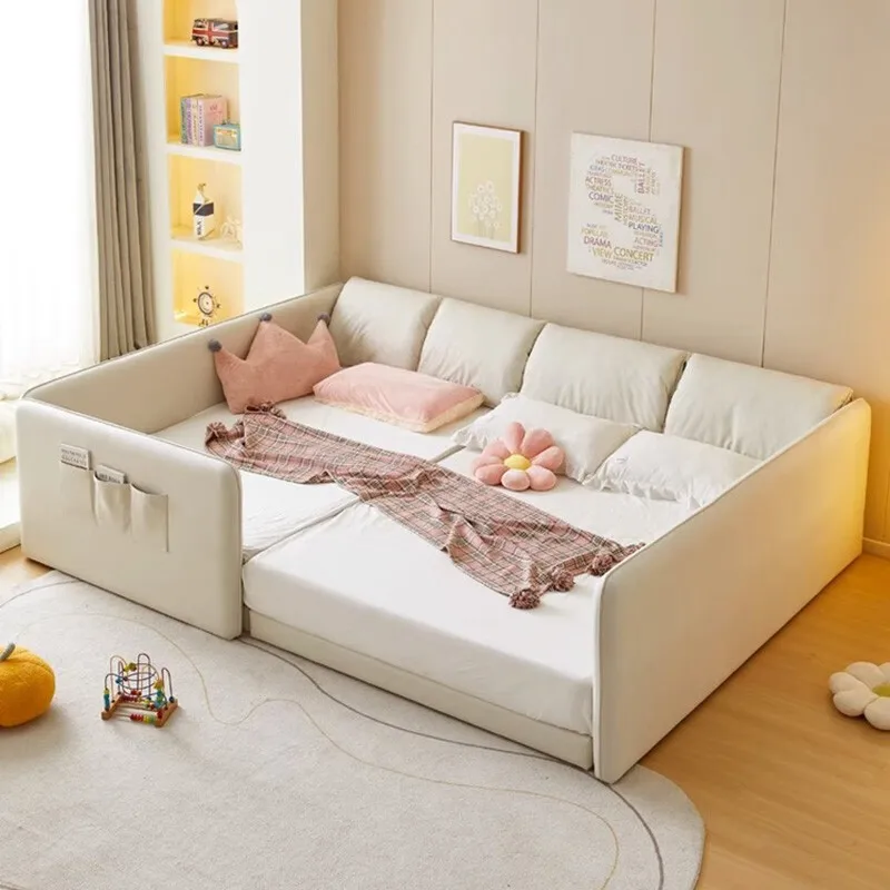 parent-child two-child family child-mother  a family of four widened small with guardrail leather