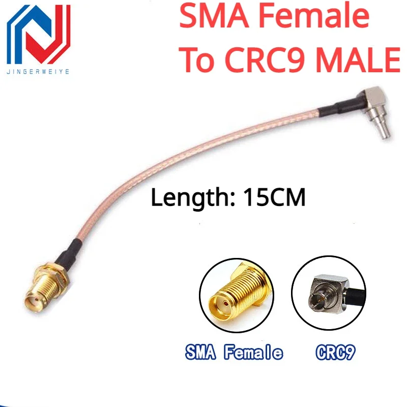 

SMA Female to CRC9 MALE Right Angle Connector RG316 Pigtail Cable 15cm 6" SMA-K/CRC9-JW