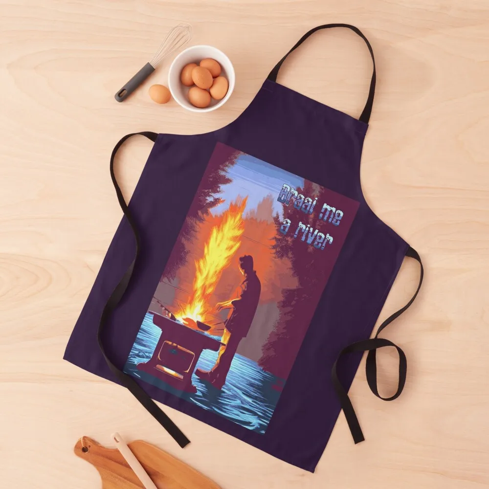 

Braai me a river Apron innovative kitchen and home items Cute Kitchen Apron