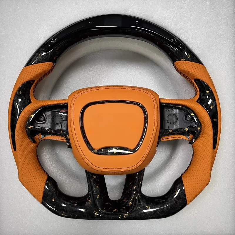 Sports Style Forged Carbon LED Steering Wheel Stitch Designed for Dodge Challenger SRT RT M6 X4 1 Series X3 M2 Sports Models