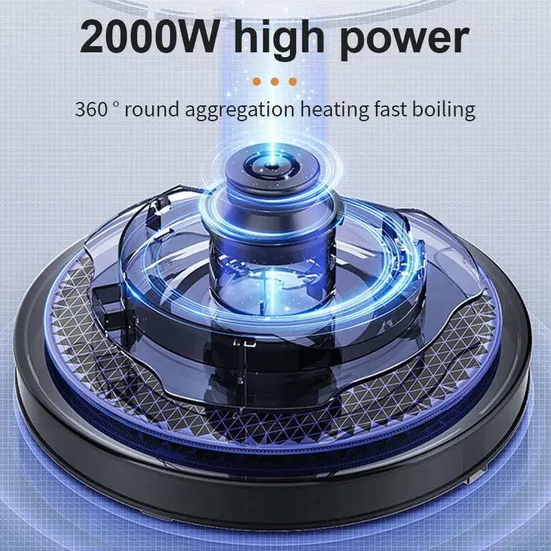 Bollitore elettrico da 2,2 litri bollitore per caffè in acciaio inossidabile a luce blu temperatura 2000W bollitore per acqua intelligente elettrodomestici