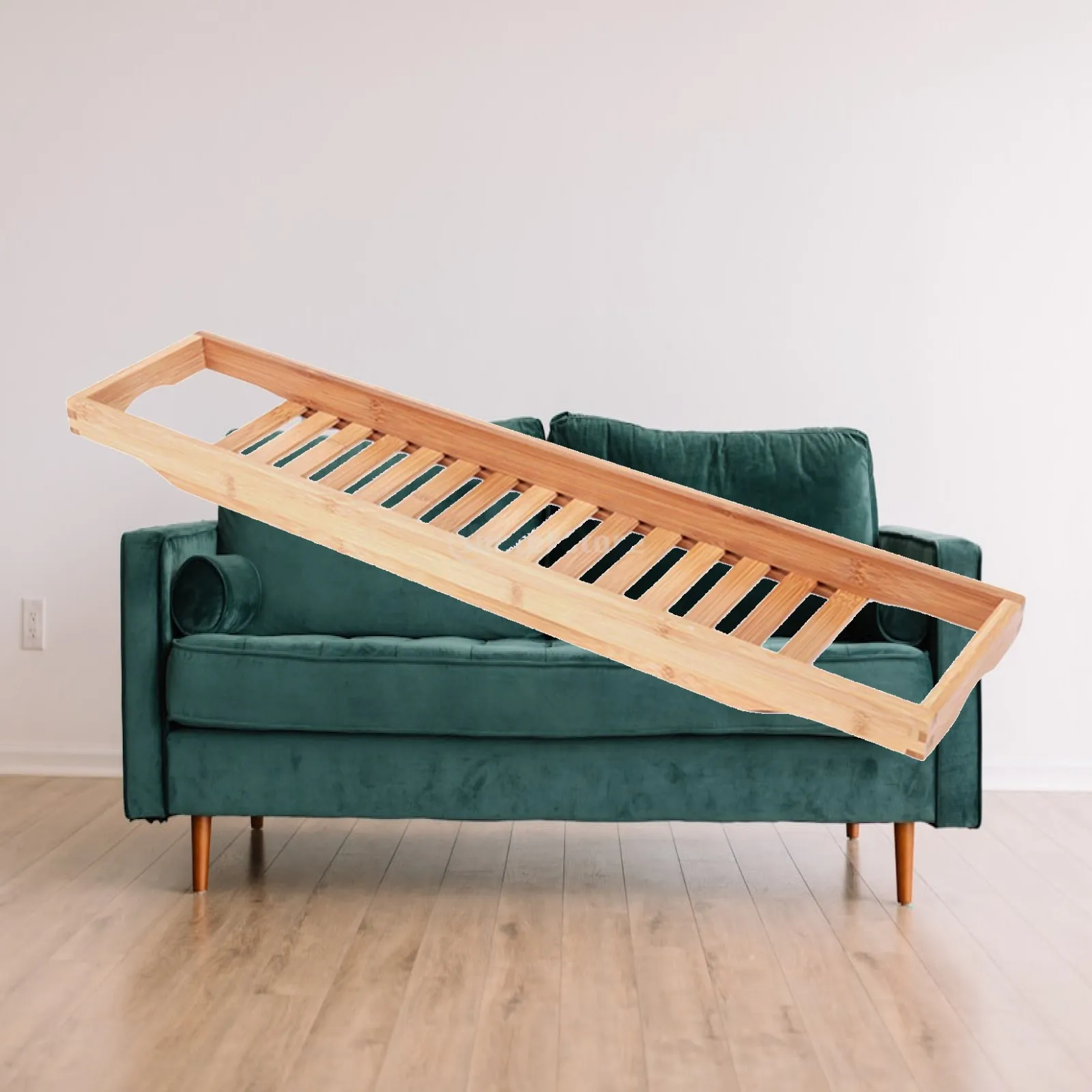 Bamboo Wooden Bathtub Caddy Tray Bath Book Holder Goblet Glass Tray 70cm