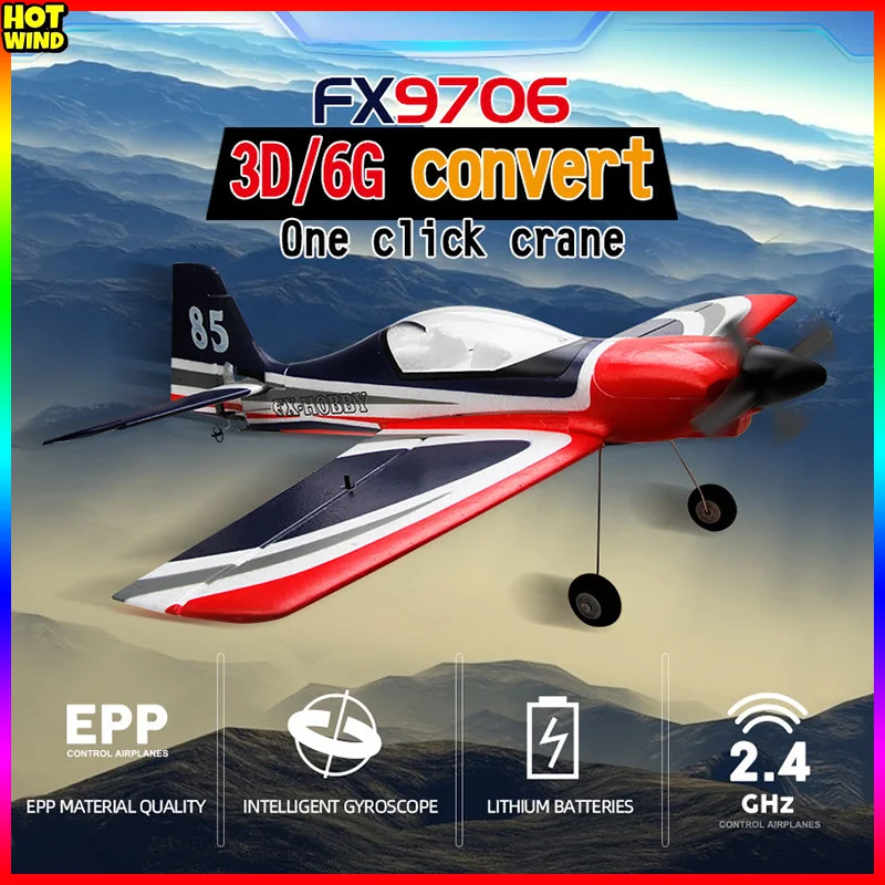 Avión de Control remoto Fx9706 de 5 canales, modelo de ala fija de combate, juguete de espuma, regalo de Avión Rc, entretenimiento al aire libre, nuevo