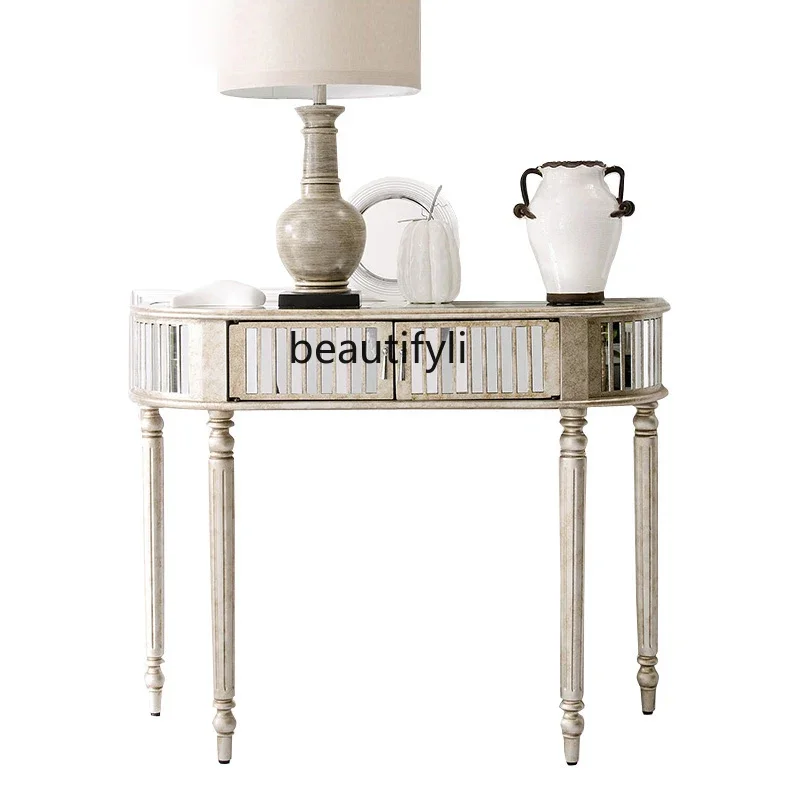 

A48 Super Narrow Light Luxury Entrance Cabinet Corridor Home Console Wall New Chinese Style a Long Narrow Table End View Table