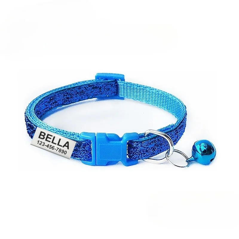 Cat Collar Adjustable with Bell Buckcle Adjustable Kitten Cat Sequin Collar Neck Strap Cat Pet Supplies Puppy Accessories