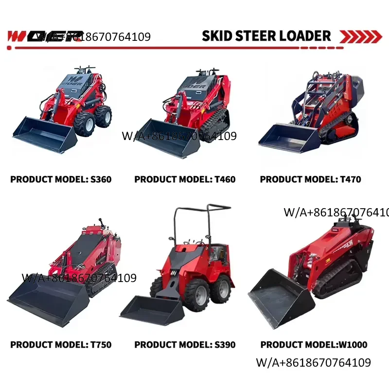 Hot Seller Woer Mini Skid Steer Loader Factory Supply Ready to Ship Cheap Price Engine Wheel Type for Construction