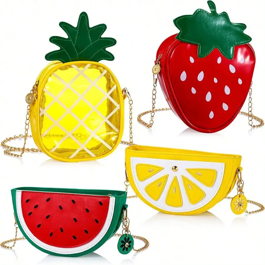 

Novelty Fruit Shoulder Bag Avocado Orange Lemon Watermelon Shape Shoulder Bag Pineapple Strawberry Crossbody Purse Bag Fruit