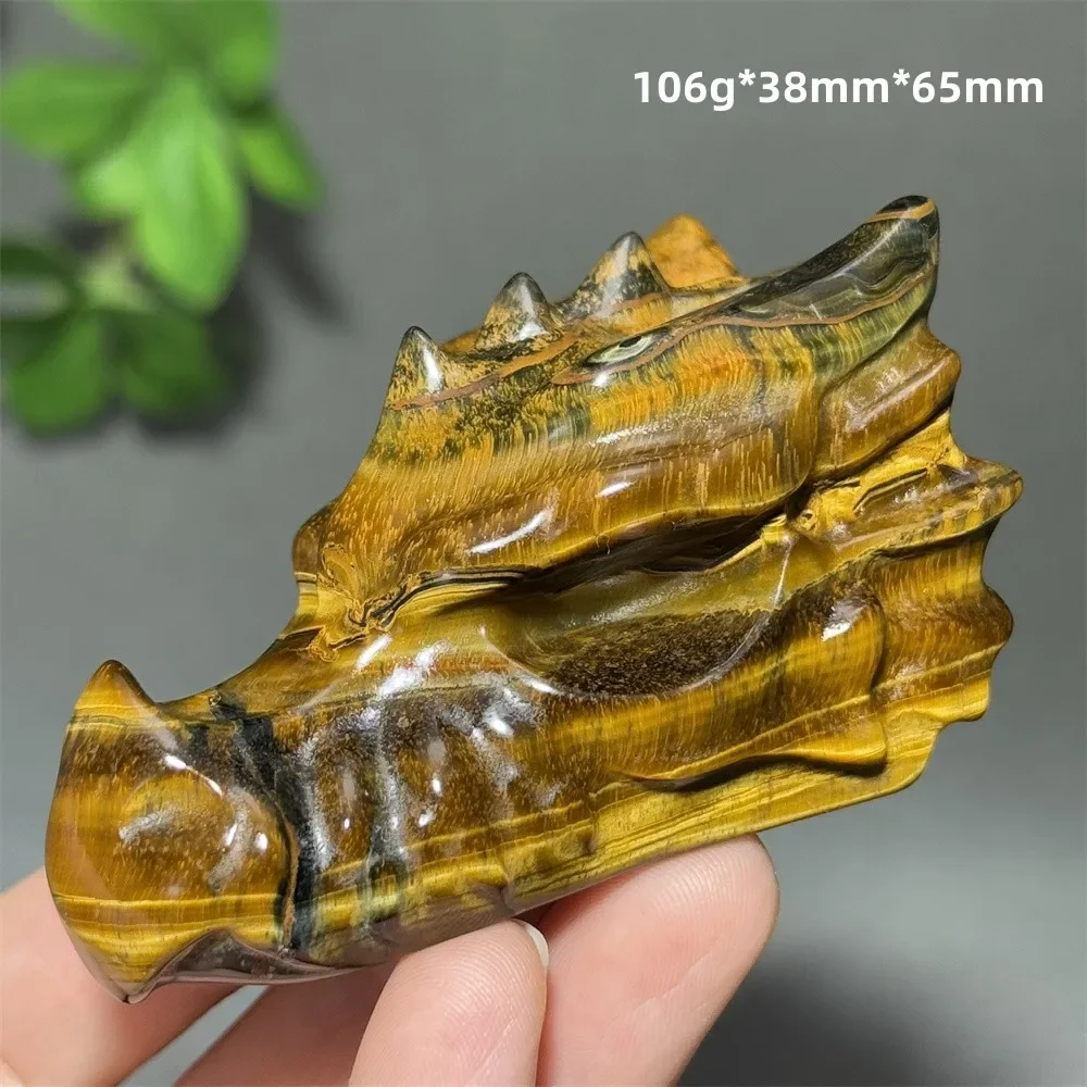 Natural High-quality Tiger Crystal Skull Hand-Carved Reiki Healing Witchcraft Home Decoration Gift