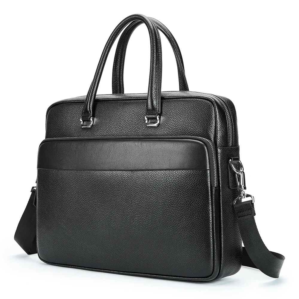 

Мужская сумка-портфель из натуральной кожи, 15-дюймовая сумка-портфель для ноутбука, классическая винтажная водонепроницаемая и портативная сумка-мессенджер для мужчин