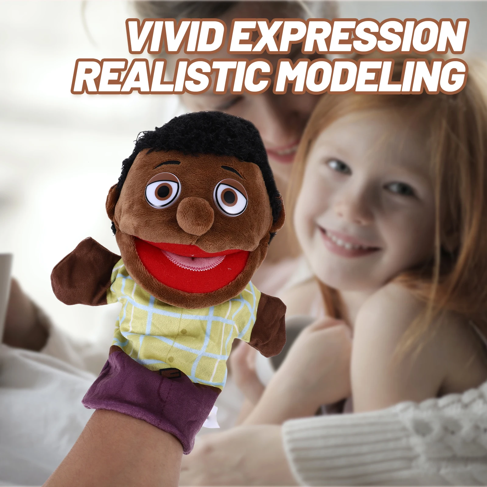 1pc Burattino a mano Figura di cartone animato carino per narrazione di burattini membri educativi Design realistico a mano creativa