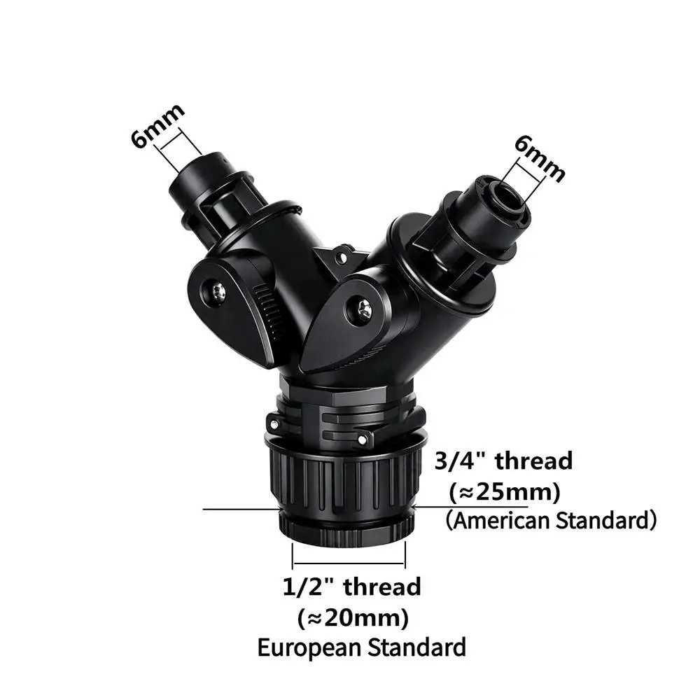 2 Way Y Type Garden Water Splitter Tap Connector With Switch Valve 1/2