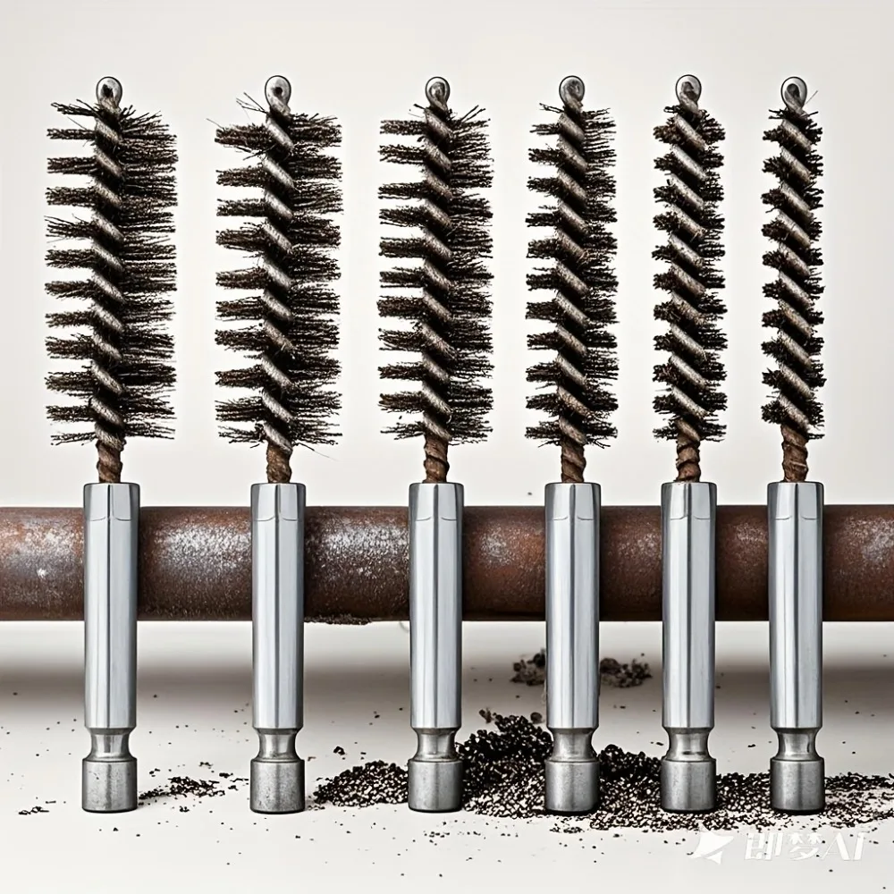 6Pcs Stainless Steel Bore Brush Set with 1/4