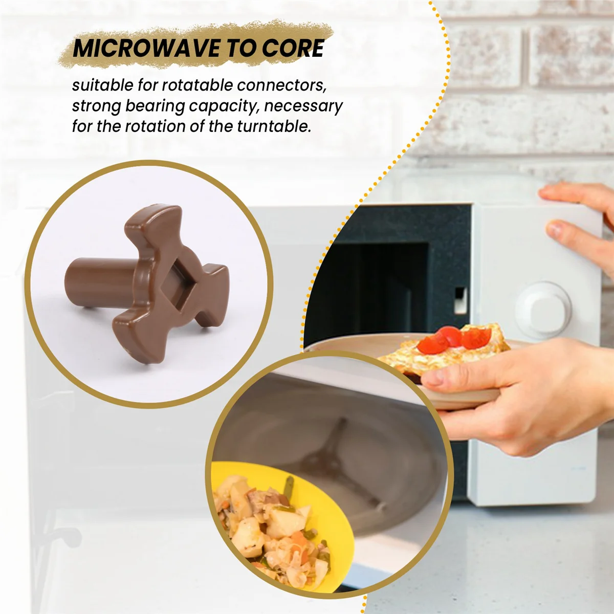 New Microwave Turntable Coupler,Microwave Oven Roller Guide Support, Microwave Oven Rotary Core Coupling Replacement Parts