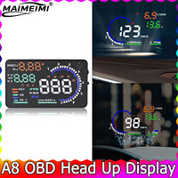 Speed Windshield Projector A8 OBD HUD Auto Electronic Devices Speed RPM Fuel Warning Data Diagnostic Tool Car Head Up Display