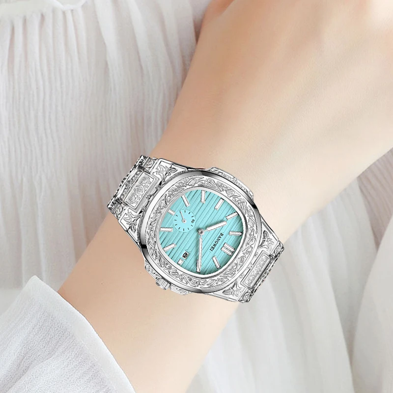 BANGWEI 2025 Роскошные женские часы, деловые светящиеся модные кварцевые наручные часы, водонепроницаемые элегантные часы, женские часы reloj mujer