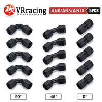 5 PCS Universal 0 45 90 Degree AN6 AN8 AN10 Female to  AN6 AN8 AN10 Female Hydraulic hose Elbow Oil Cooler Fitting Hose Fittings