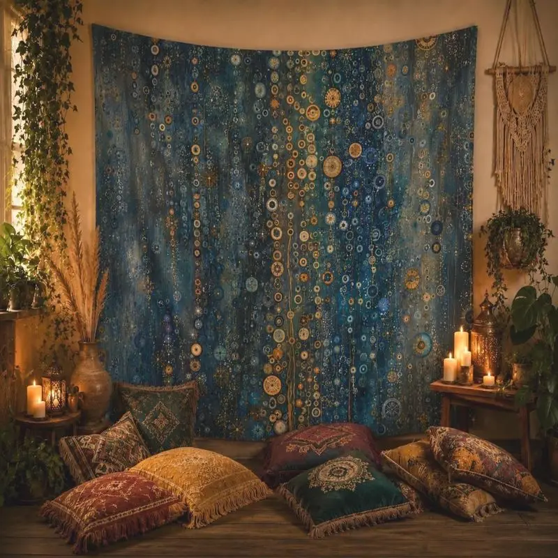 VIKAMA Fantasy Magic Gate Tapestry Mysterious Forest Moon Polyester Wall Hanging Bedroom Dorm Living Room Trendy Wall Art Soft