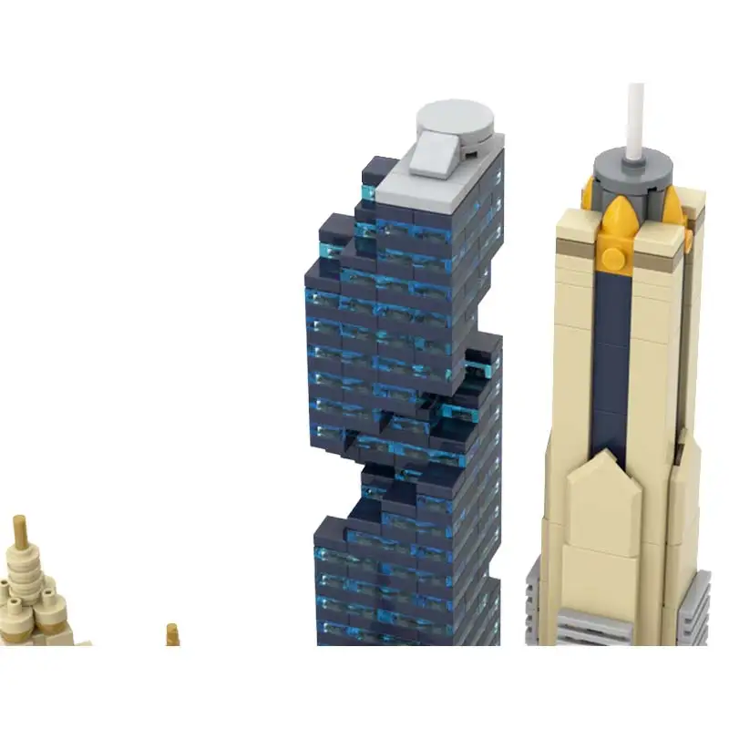 MOC Building Blocks กรุงเทพมหานคร Skyline รุ่นสถาปัตยกรรมจอแสดงผลประกอบอิฐคอลเลกชันของเล่นเพื่อการศึกษาเดสก์ท็อปของขวัญ