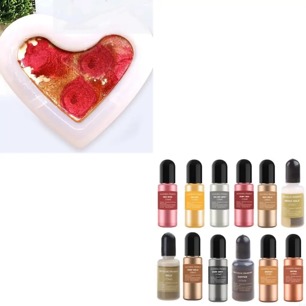 

12 Metal Color Alcohol-Based Concentrated Epoxy Resin Pigment Colour Dye