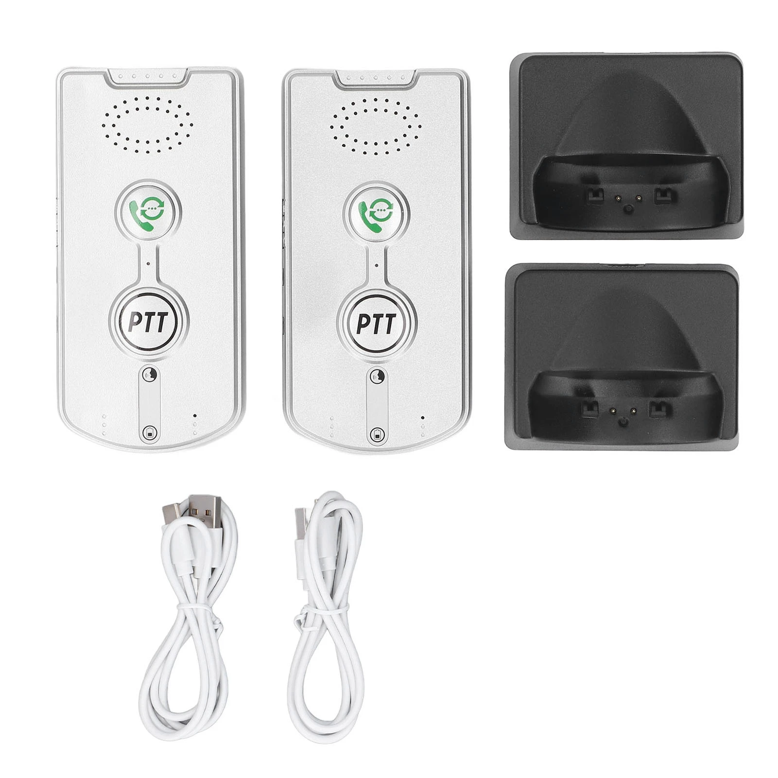 Wireless Intercom System 2 Way Voice Caller 1000M Long Range Bidirectional Communicating Pager Silver Wireless Voice Caller