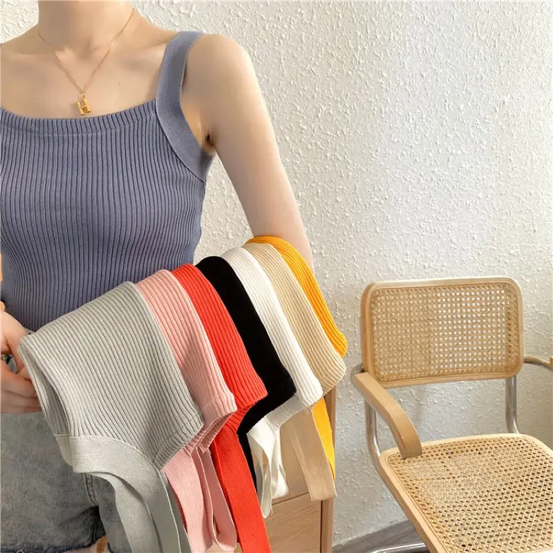 

Strap vest women's inner layer backless base top short sports sleeveless T-shirt worn externally