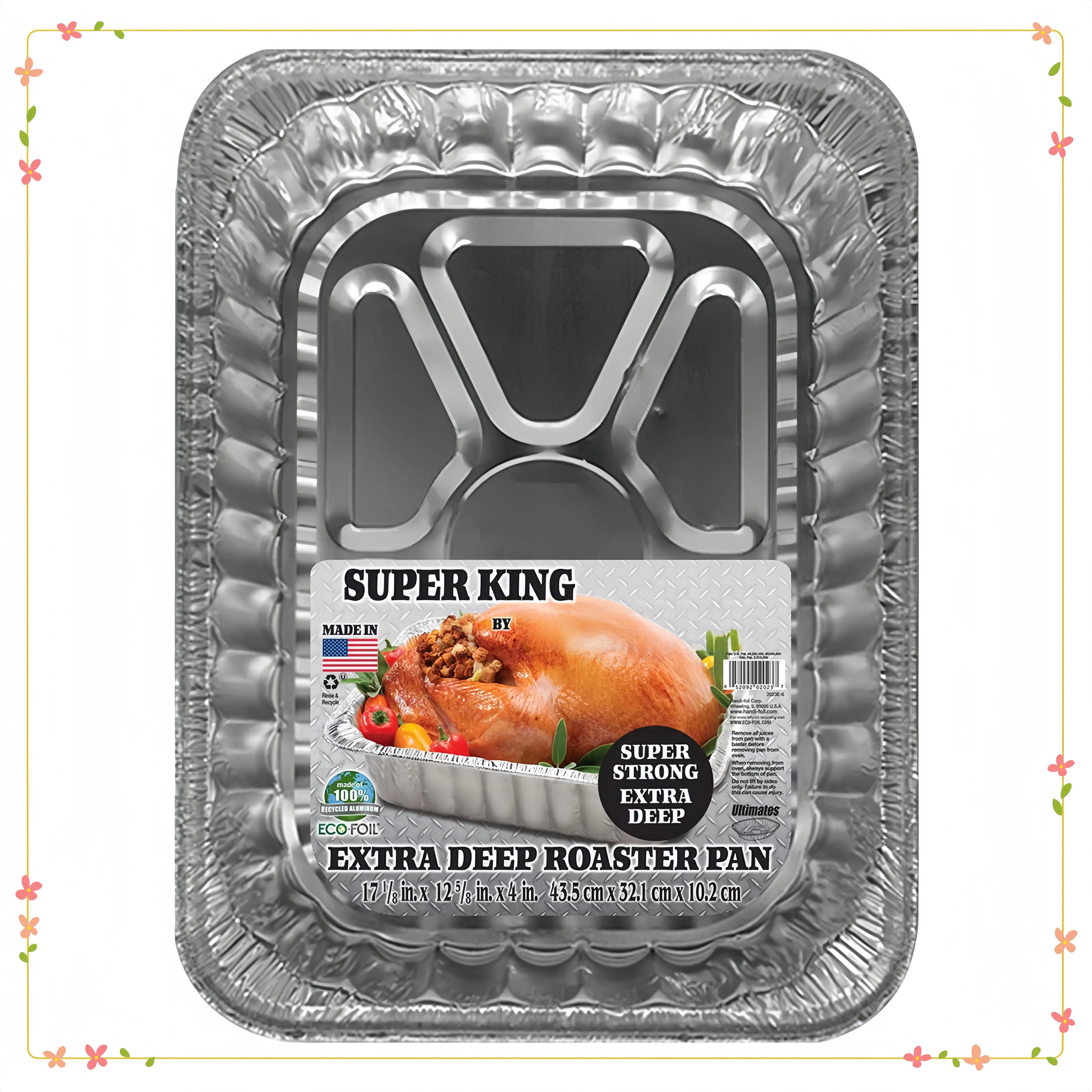 

(3 упаковки) 17,13x12,63 дюйма, очень глубокая алюминиевая жаровня, одноразовый противень для выпечки индейки и курицы для приготовления пищи в духовке