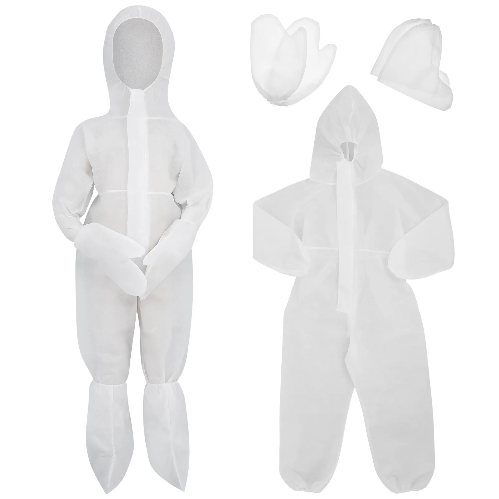

Disposable -Piece Protective Coverall Nonwoven Breathable Lightweight Full Body Suit With Zipper Hood For Outdoor Indoor