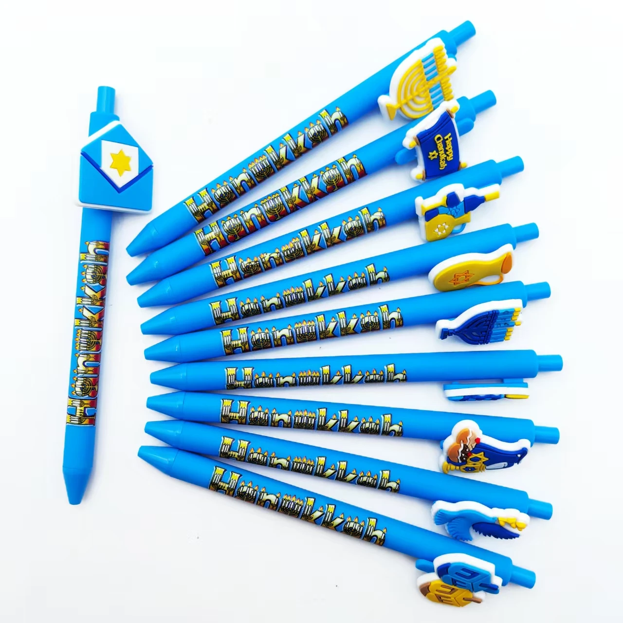 

8PCS/16CS/18pcs/20pcs Hanukkah element ballpoint pens, candlelight Festival regular office press writing pens, gift stationery