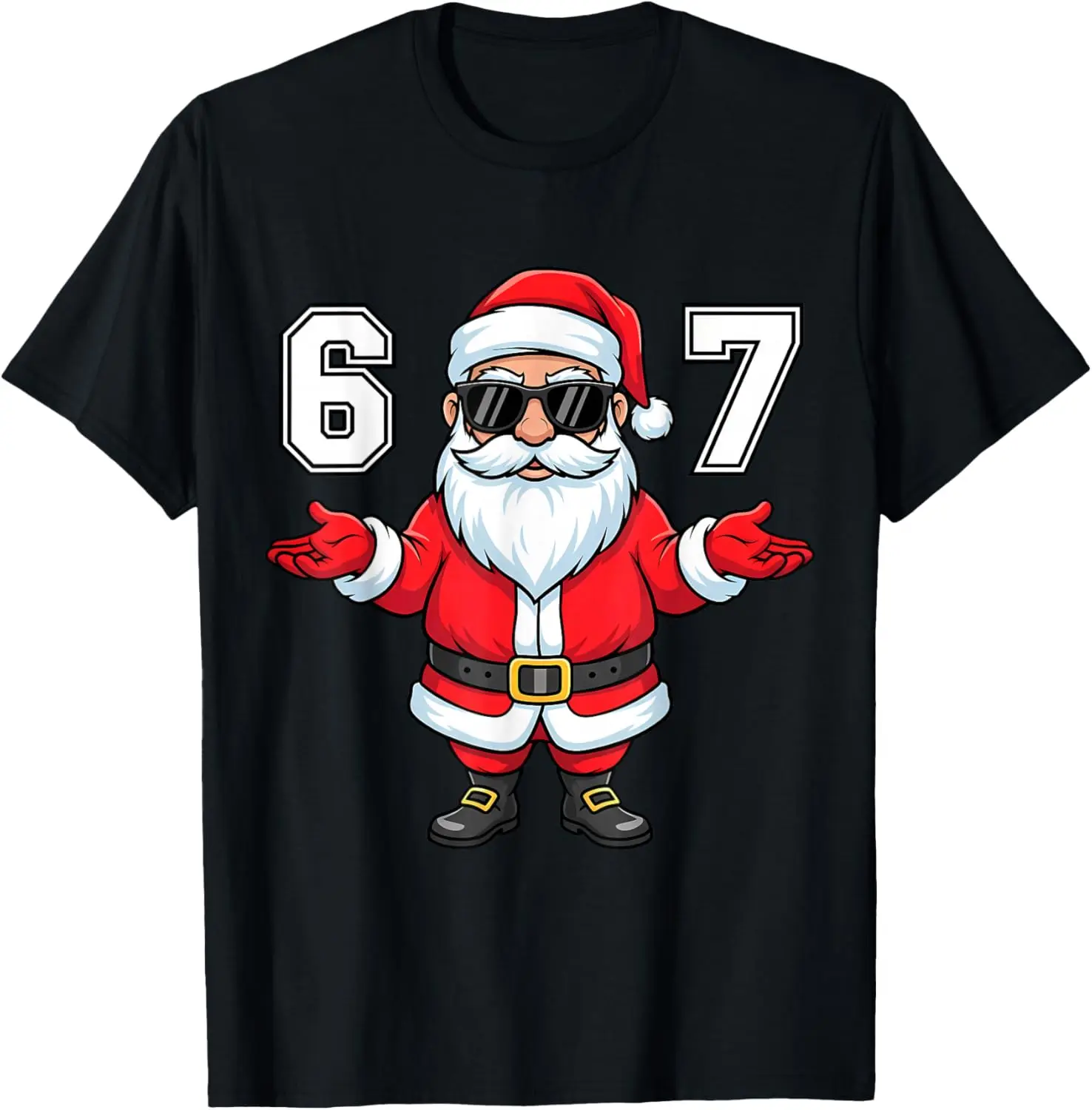 67 Christmas 6 7 Santa Six Seven Meme Pajamas Xmas Boys Teen T-Shirt Summer Short-Sleeved Breathable Sweat-Wicking Versatile