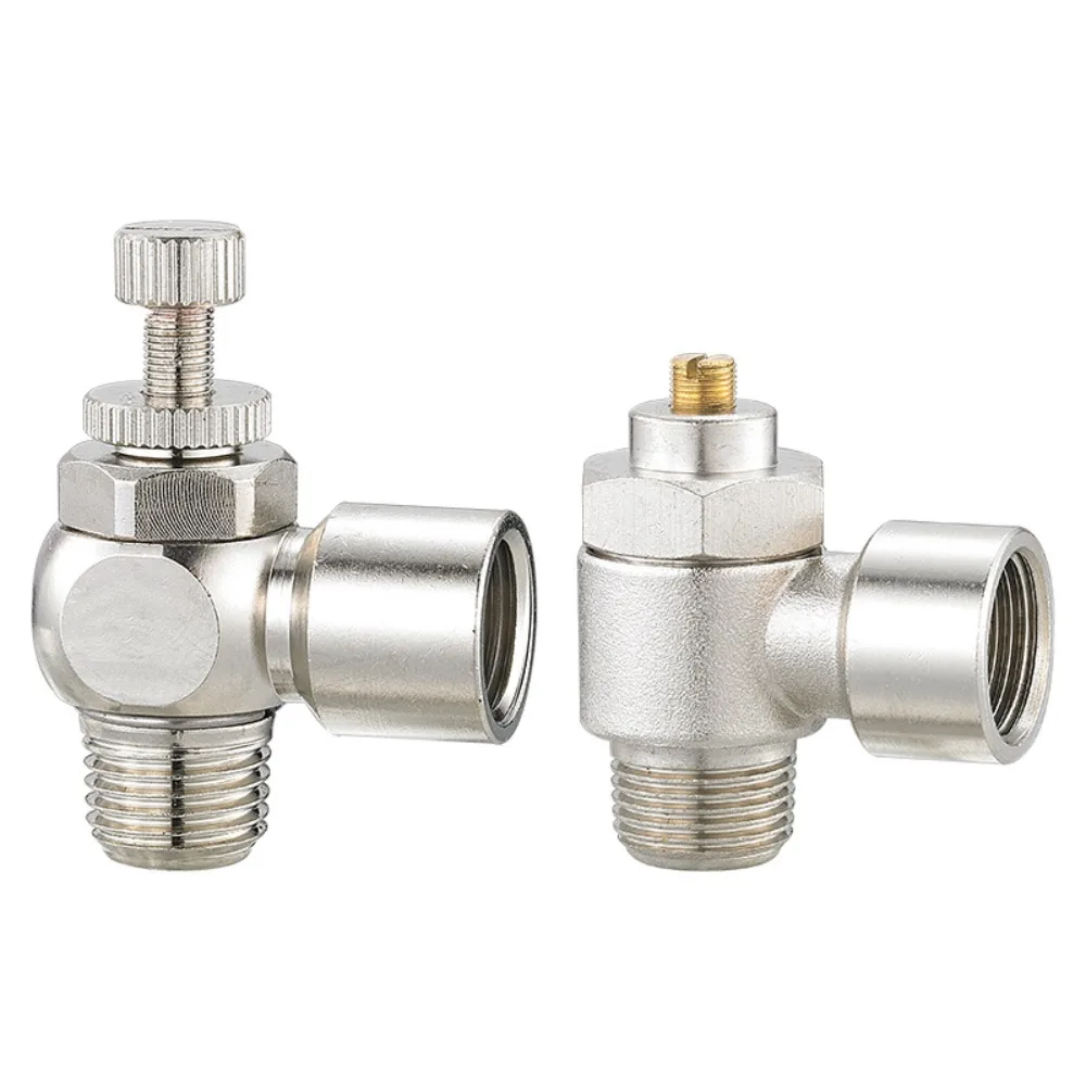 Full Brass Nickel Plated SLF Exhaust Throttle Valve SQF Intake Valve G Thread Internal One Way Adjustable
