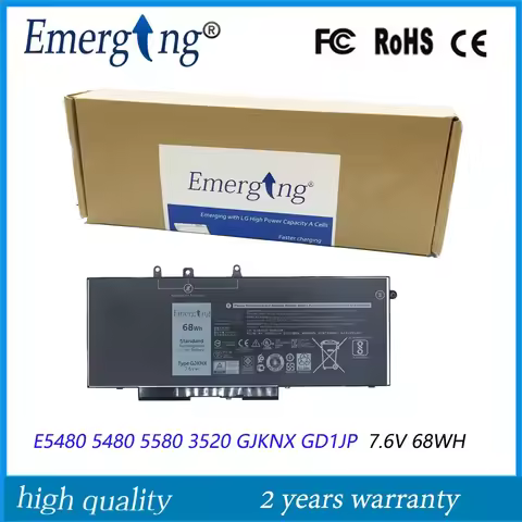 7.6V 68WH Original GJKNX Laptop Battery for Dell Latitude E5480 5580 5490 5590 Precision M3520 M3530 GD1JP
