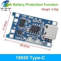 1PCS TZT 5V 1A type-c USB 18650 Lithium Battery Charging Board Charger Module+Protection Dual Functions good