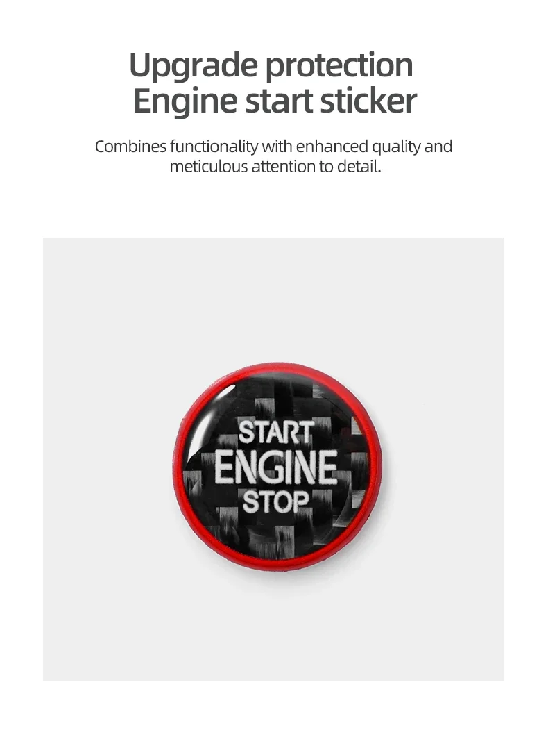 Kohlefaser für Skoda Karoq Kodiaq Superb Octavia Scala Motor Start-Stopp-Knopf Zierleiste Aufkleber Tuning Auto Innenraum Zubehör – Detail 3