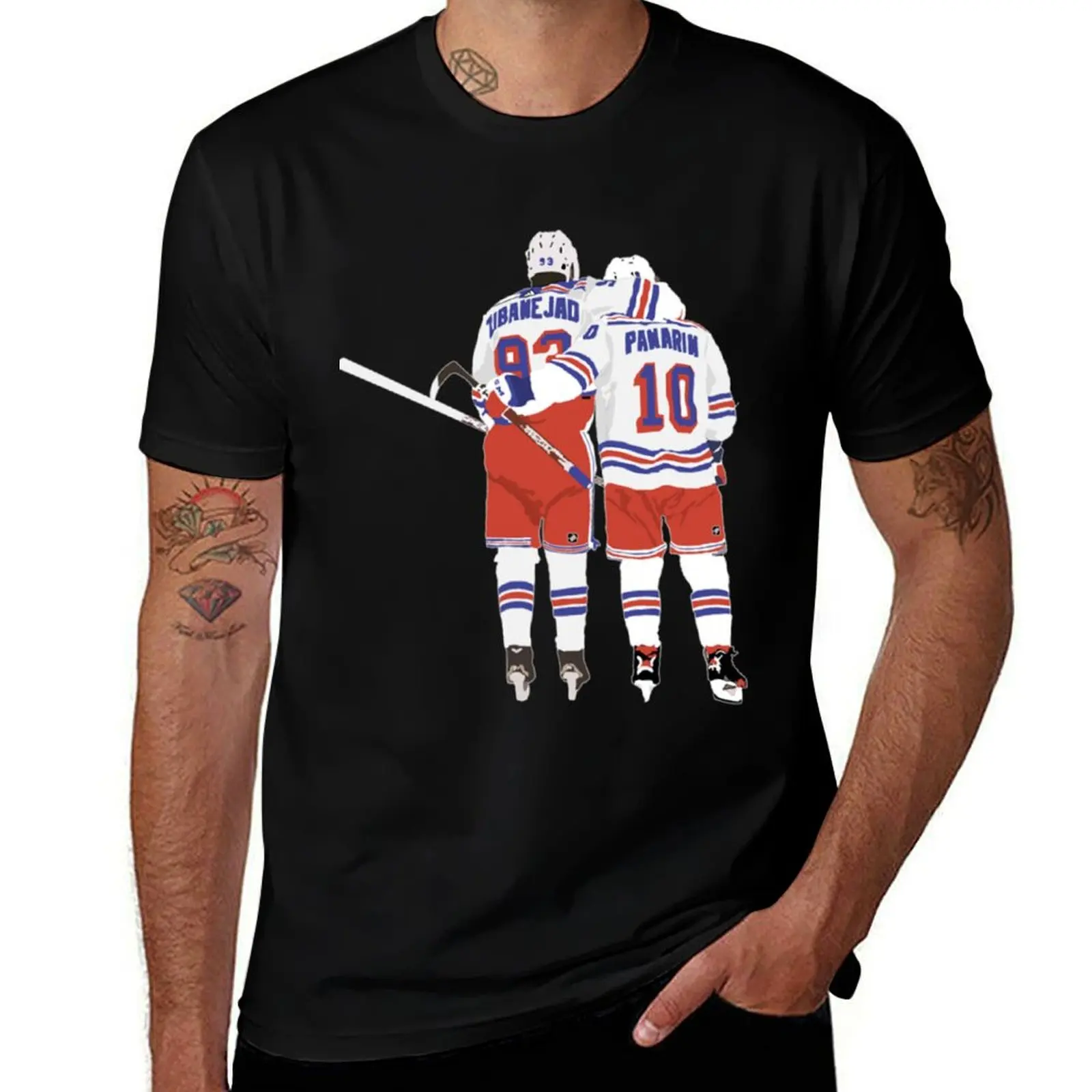 Mika zibanejad and Artemi Panarin T-Shirt Athletic Fit Sports Short Sleeve Top