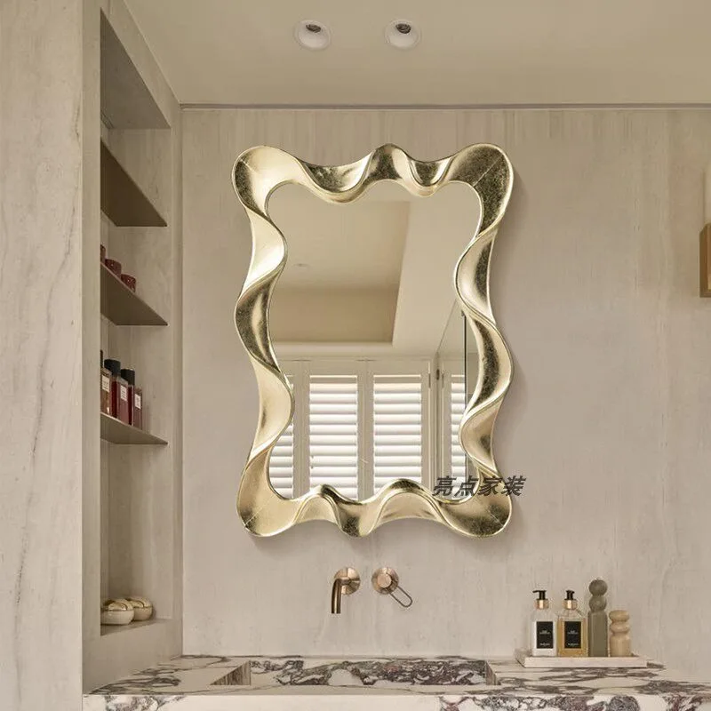 Advanced bathroom mirror American irregular art mirror wall-mounted special-shaped makeup mirror